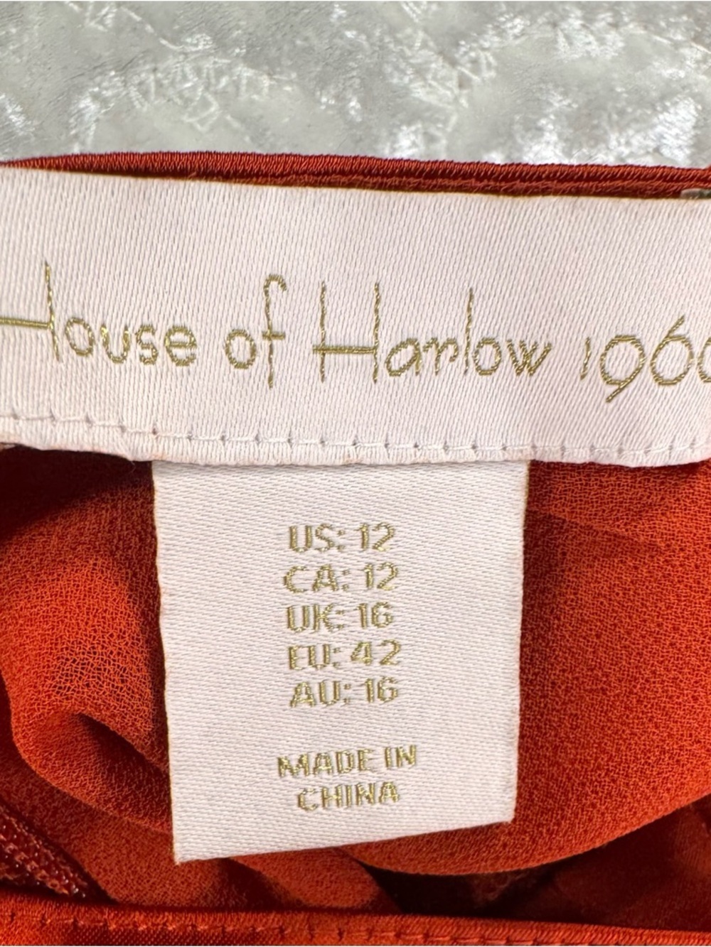 House of Harlow Orange Halter Satin Evening Dress - Picture 3 of 5